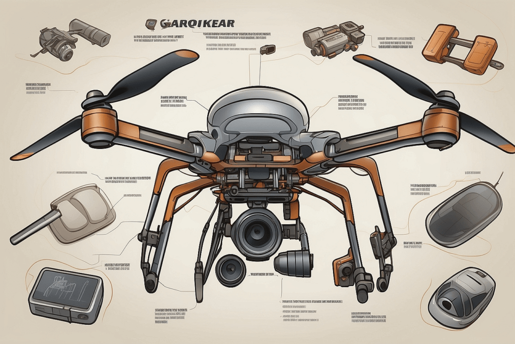 principais componentes externos de um drone 