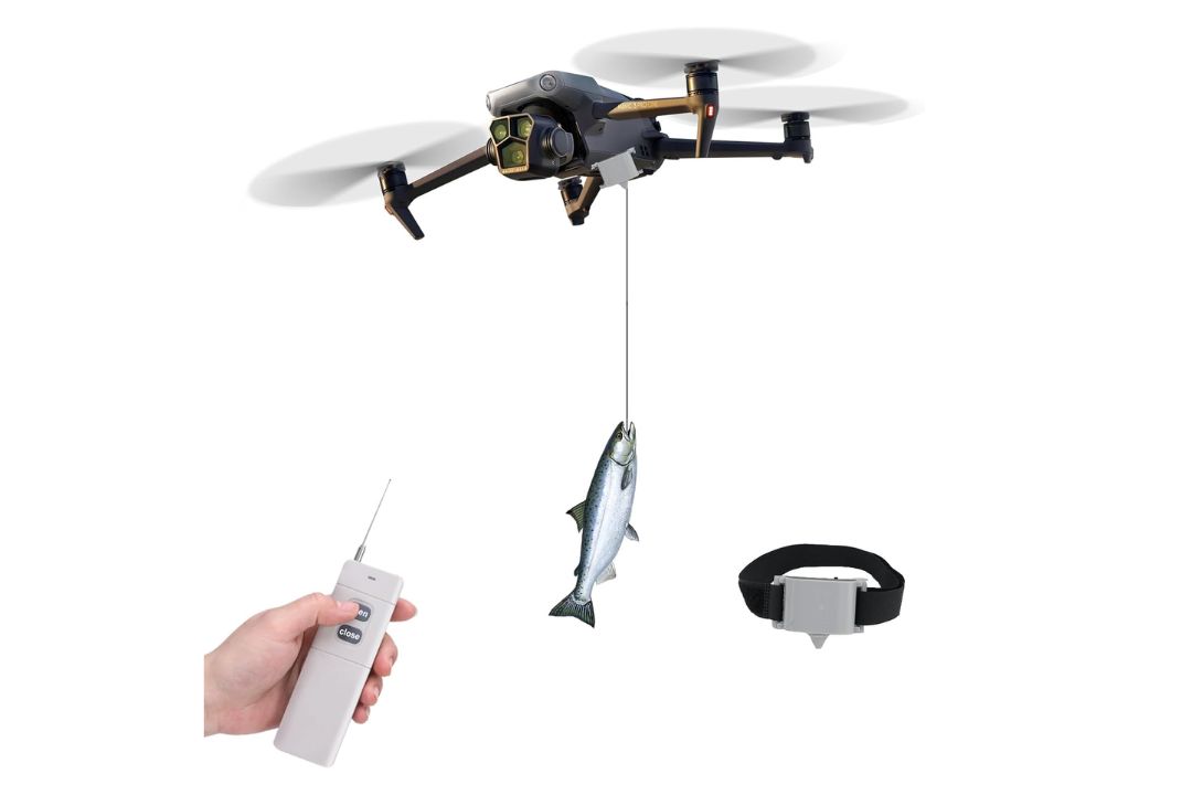 Sistemas que transformam drones populares DJI em drones de pesca